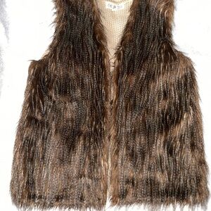 Faux Fur Vest in Rich Brown